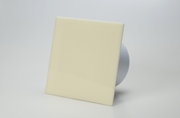 Ventilator med indbygget timer, 100mm/125mm, blankt plexiglas i beige