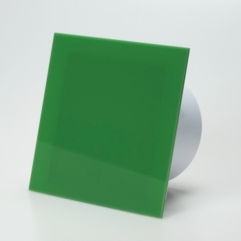 Ventilator med indbygget forsinket timer, 100mm/125mm, blank plexi grn