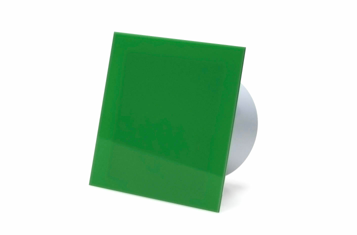 Fugtstyret ventilator (hygrostat), 100mm/125mm, blank plexifront i grn