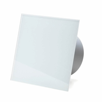 Ventilator, standard tnding, 100mm/125mm, blank hvid glasfront