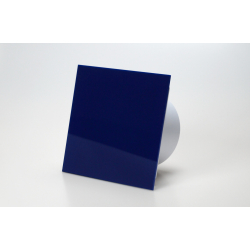 Ventilator med indbygget timer, 100mm/125mm, blankt plexiglas i bl