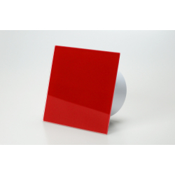 Ventilator med indbygget timer, 100mm/125mm, blankt rdt glas