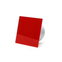 Badevrelsesventilator (hygrostat), 100mm/125mm, blank rd glasfront