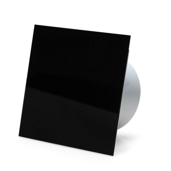 Udsugning, standard tnding, 100mm/125mm, blank sort plexiglas