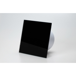 Ventilator med indbygget forsinket timer, 100mm/125mm, blank plexi sort