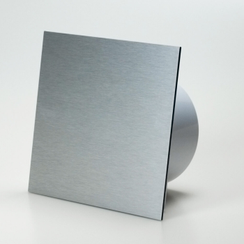 Ventilator med indbygget forsinket timer, 100mm/125mm, brstet aluminium