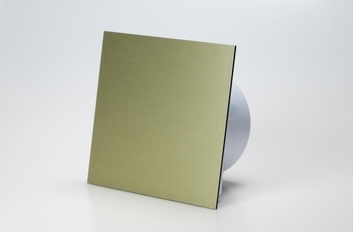 Ventilator med indbygget timer, 100mm/125mm, brstet guldfarvet aluminum