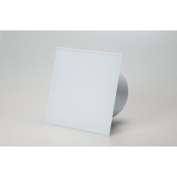 Ventilator med indbygget timer, 100mm/125mm, mat hvidt glas