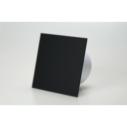 Ventilator med indbygget forsinket timer, 100mm/125mm, mat sort glas