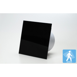 Ventilator med bev�gelsessensor 100mm/125mm, blankt plexiglas panel i sort