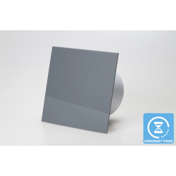 Ventilator med indbygget forsinket timer, 100mm/125mm, blank plexi gr