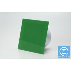 Ventilator med indbygget forsinket timer, 100mm/125mm, blank plexi grn