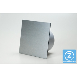 Ventilator med indbygget forsinket timer, 100mm/125mm, brstet aluminium