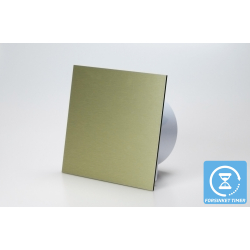 Ventilator med indbygget forsinket timer, 100mm/125mm, brstet guldfarvet aluminium