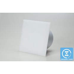 Ventilator med indbygget forsinket timer, 100mm/125mm, mat plexi hvid
