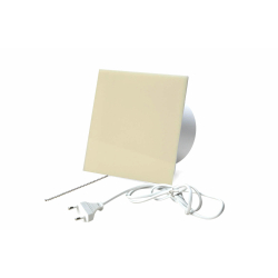 Ventilator med snoretrk, 100mm/125mm, plexiglas beige