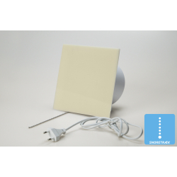 Ventilator med snoretrk, 100mm/125mm, plexiglas beige