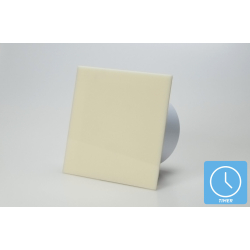 Ventilator med indbygget timer, 100mm/125mm, blankt plexiglas i beige