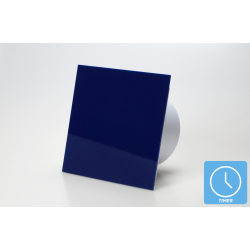Ventilator med indbygget timer, 100mm/125mm, blankt plexiglas i bl