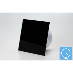 Ventilator med indbygget timer, 100mm/125mm, blankt sort glas