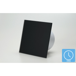 Ventilator med indbygget timer, 100mm/125mm, mat sort glas