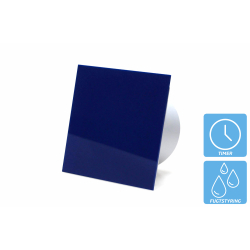 Fugtstyret ventilator (hygrostat), 100mm/125mm, blank plexifront i bl
