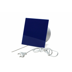 Ventilator med snoretrk, 100mm/125mm, plexiglas bl