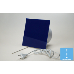 Ventilator med snoretrk, 100mm/125mm, plexiglas bl