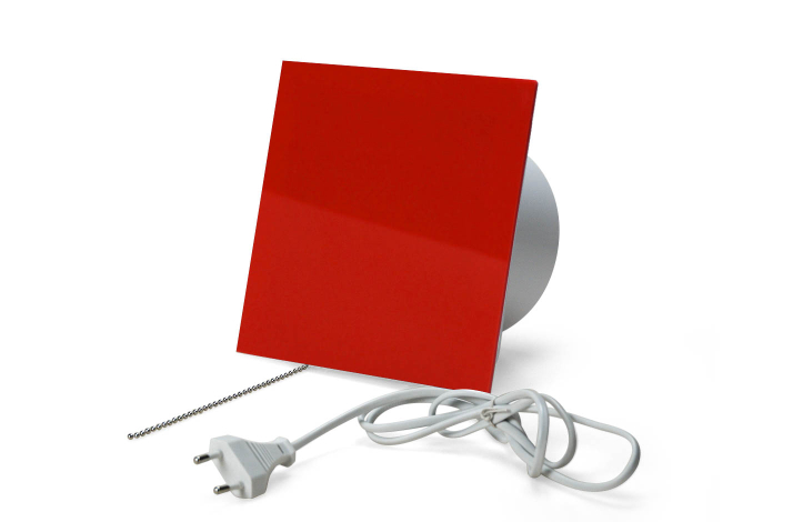 Ventilator med snoretrk, 100mm/125mm, plexiglas rd