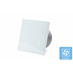 Ventilator, standard tnding, 100mm/125mm, blank hvid glasfront