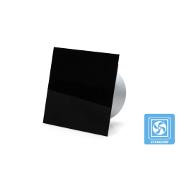 Udsugning, standard tnding, 100mm/125mm, blank sort plexiglas