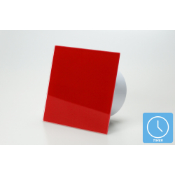 Ventilator med indbygget timer, 100mm/125mm, blankt rdt glas